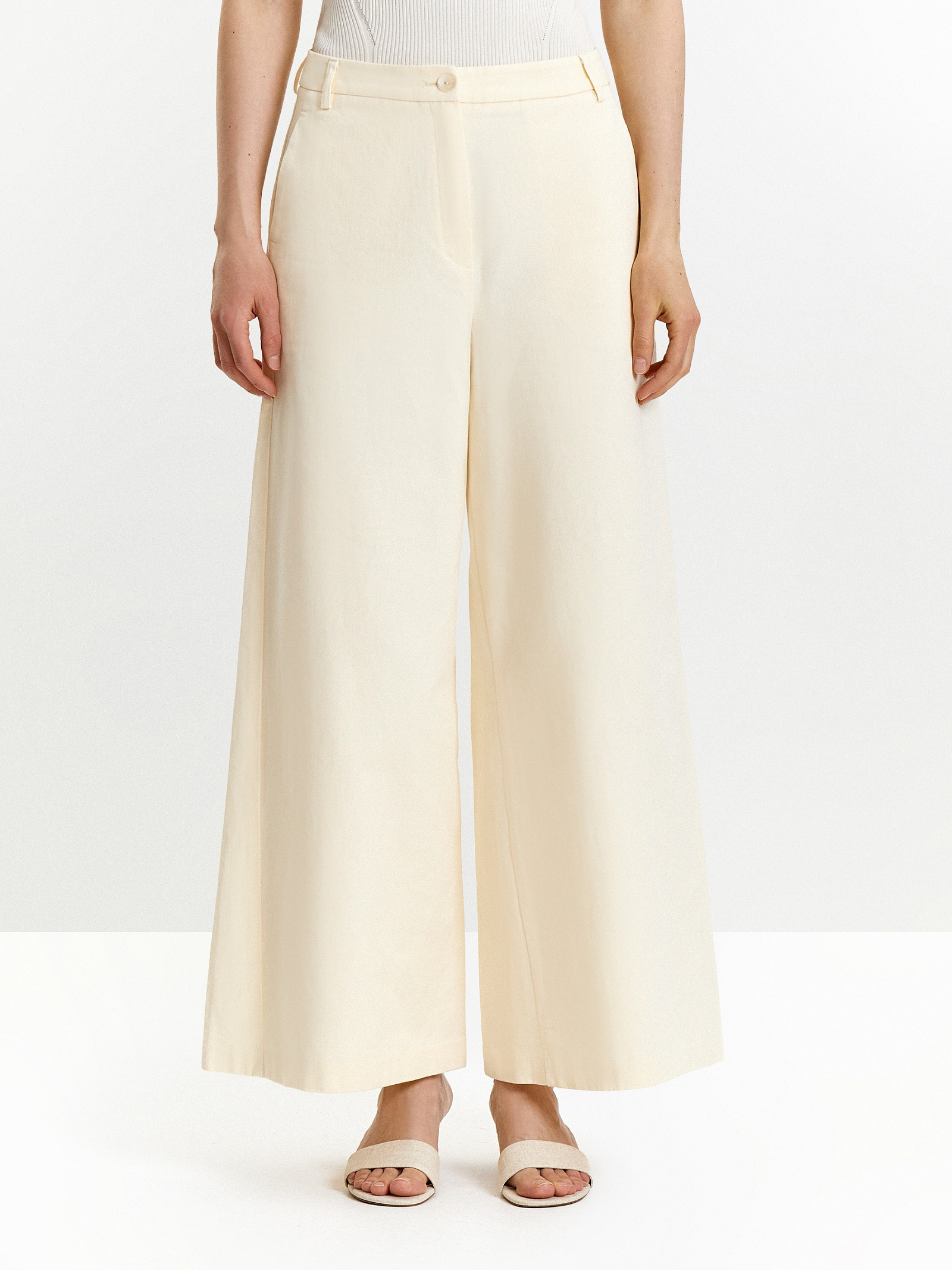 Брюки широкого кроя из 100% хлопка